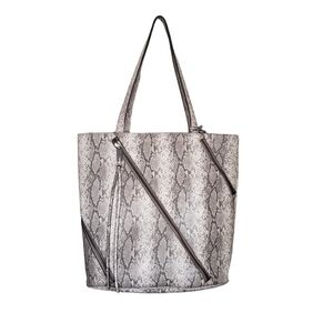 Joe's Gray Snakeskin Embossed Tote Bag Meets Personal Item Flight Reqs